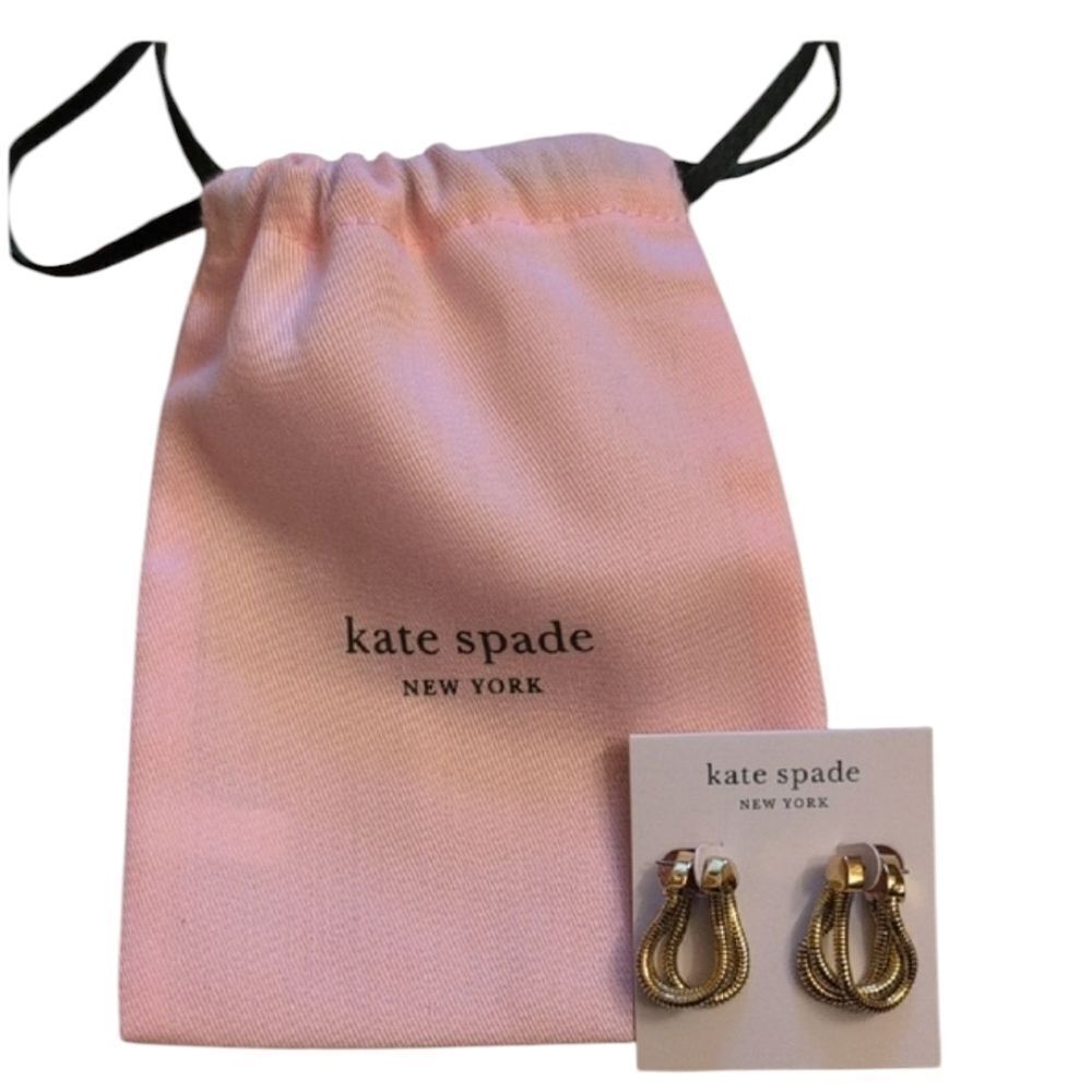 NEW Kate Spade Know The Ropes Earrings Snake Chain Loop Gold Tone